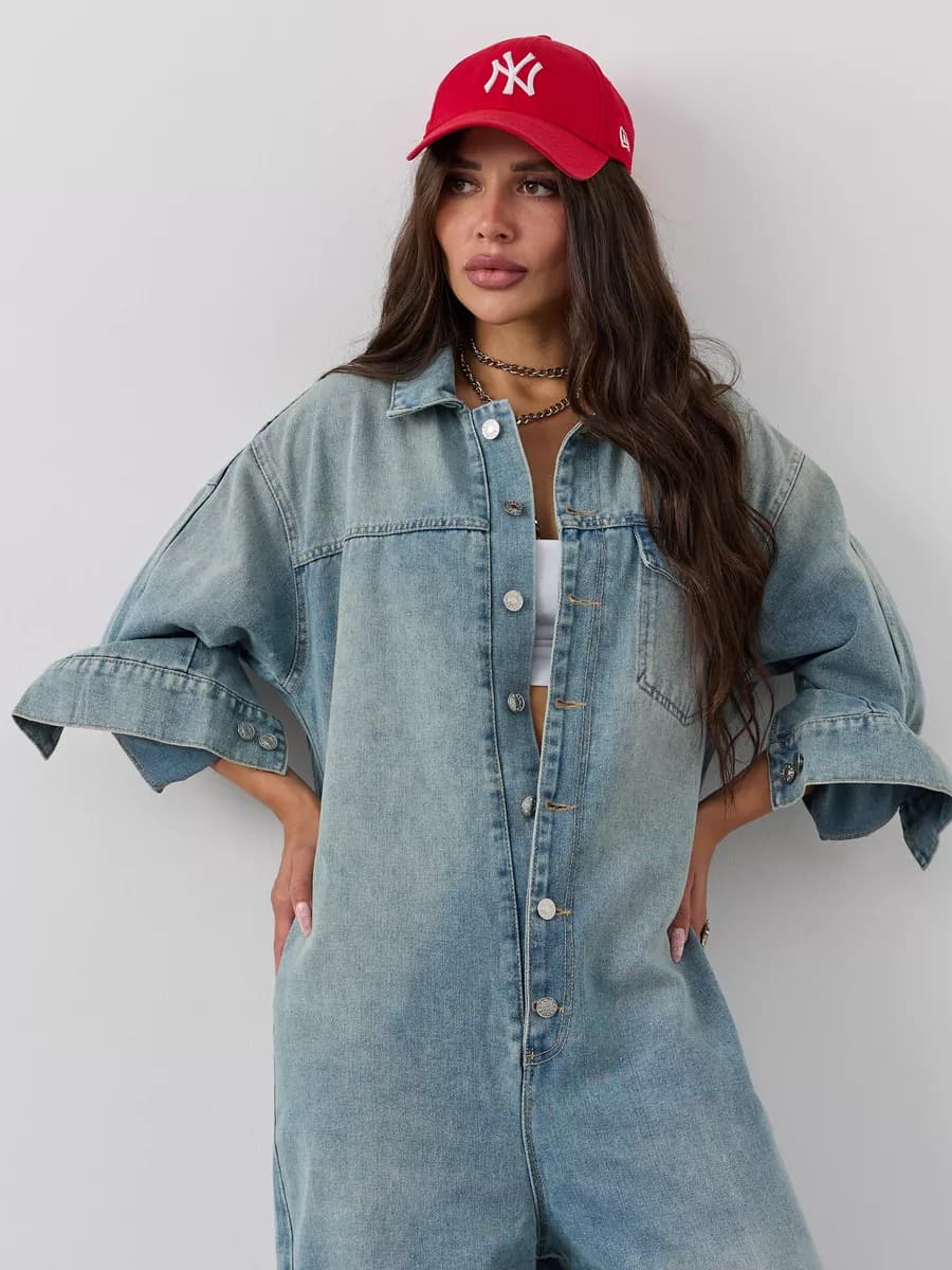 Джинсовый комбинезон — фото 5